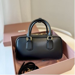 1:1 Replica Miu Miu Arcadie handbag 5BB142 Black Knockoff