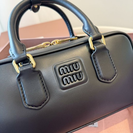 AAA Replica Miu Miu Arcadie handbag 5BB142 Black 1:1 Replica Miu Miu Arcadie handbag 5BB142 Black Knockoff