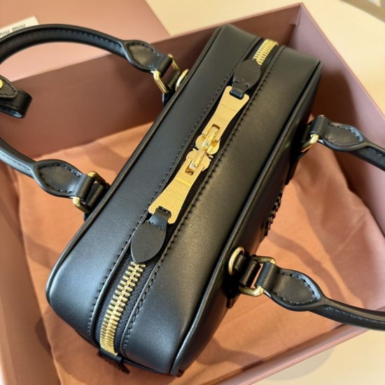 AAA Replica Miu Miu Arcadie handbag 5BB142 Black 1:1 Replica Miu Miu Arcadie handbag 5BB142 Black Knockoff