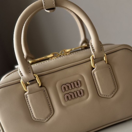 AAA Replica Miu Miu Arcadie handbag 5BB142 Beige 1:1 Replica Miu Miu Arcadie handbag 5BB142 Beige Knockoff