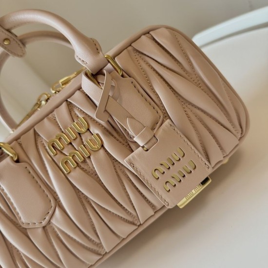AAA Replica Miu Miu Arcadie Matelassé Nappa handbag 5BB142 Brown 1:1 Replica Miu Miu Arcadie Matelassé Nappa handbag 5BB142 Brown Knockoff