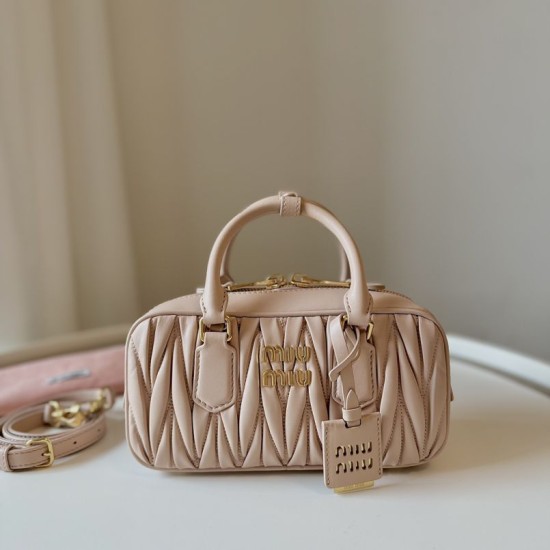 AAA Replica Miu Miu Arcadie Matelassé Nappa handbag 5BB142 Brown 1:1 Replica Miu Miu Arcadie Matelassé Nappa handbag 5BB142 Brown Knockoff