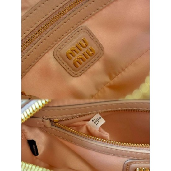 AAA Replica Miu Miu Arcadie Matelassé Nappa handbag 5BB142 Brown 1:1 Replica Miu Miu Arcadie Matelassé Nappa handbag 5BB142 Brown Knockoff