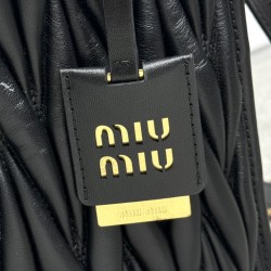 AAA Replica Miu Miu tote bag in black quilted nappa leather 1:1 Replica Miu Miu tote bag in black quilted nappa leather Knockoff