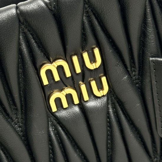 AAA Replica Miu Miu tote bag in black quilted nappa leather 1:1 Replica Miu Miu tote bag in black quilted nappa leather Knockoff