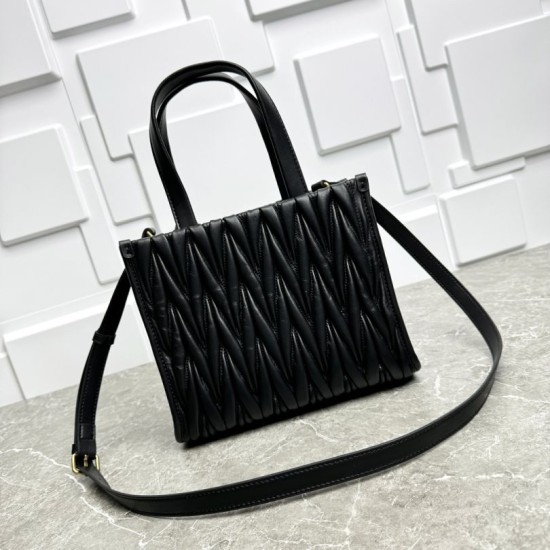 AAA Replica Miu Miu tote bag in black quilted nappa leather 1:1 Replica Miu Miu tote bag in black quilted nappa leather Knockoff