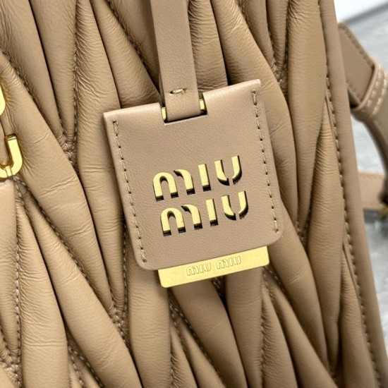 AAA Replica Miu Miu tote bag in brown quilted nappa leather 1:1 Replica Miu Miu tote bag in brown quilted nappa leather Knockoff