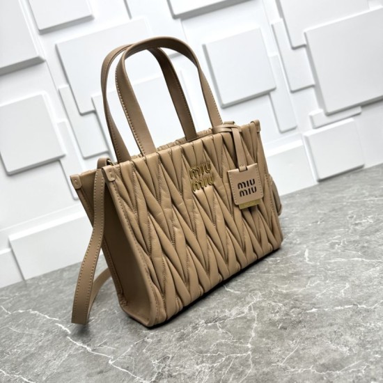AAA Replica Miu Miu tote bag in brown quilted nappa leather 1:1 Replica Miu Miu tote bag in brown quilted nappa leather Knockoff