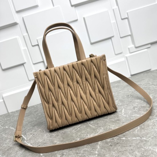 AAA Replica Miu Miu tote bag in brown quilted nappa leather 1:1 Replica Miu Miu tote bag in brown quilted nappa leather Knockoff