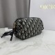 1:1 Replica Dior Bow clutch bag in jacquard Oblique with blue motif Knockoff