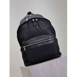 AAA Replica YSL Saint Laurent City backpack in black canvas with leather trim 1:1 Replica YSL Saint Laurent City backpack in black canvas with leather trim Knockoff