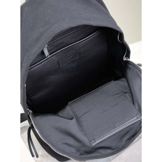 1:1 Replica YSL Saint Laurent City backpack in black canvas with leather trim Knockoff