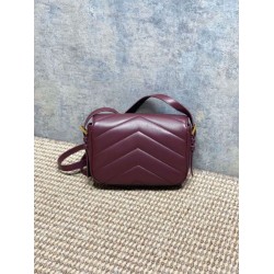 1:1 Replica YSL Saint Laurent Loulou mini shoulder bag in burgundy Knockoff