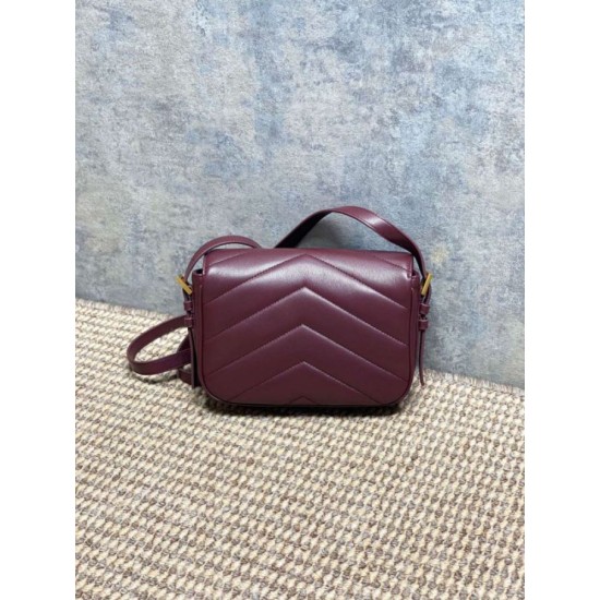 1:1 Replica YSL Saint Laurent Loulou mini shoulder bag in burgundy Knockoff