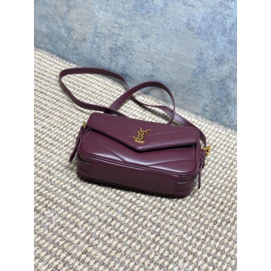 1:1 Replica YSL Saint Laurent Loulou mini shoulder bag in burgundy Knockoff