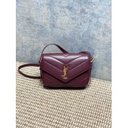 1:1 Replica YSL Saint Laurent Loulou mini shoulder bag in burgundy Knockoff
