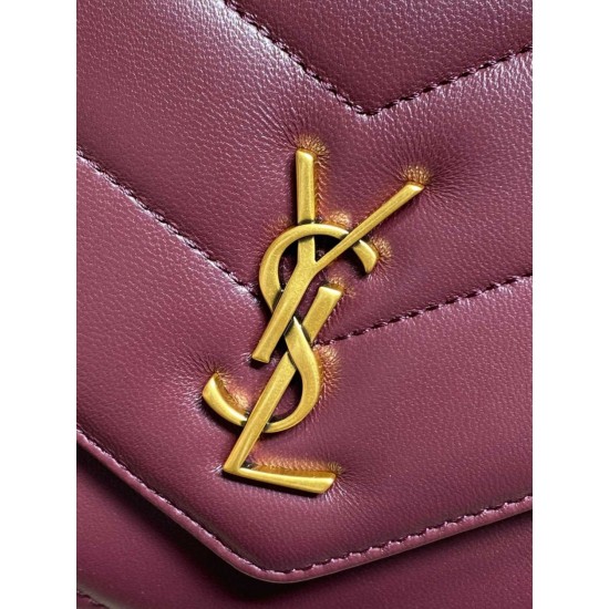 1:1 Replica YSL Saint Laurent Loulou mini shoulder bag in burgundy Knockoff