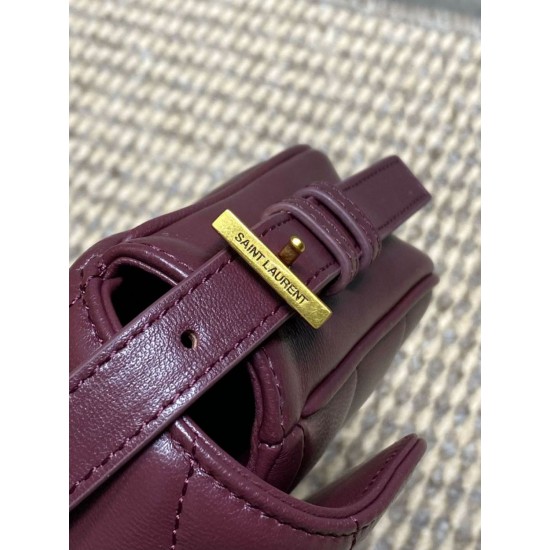 1:1 Replica YSL Saint Laurent Loulou mini shoulder bag in burgundy Knockoff