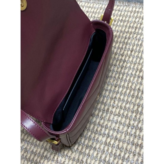 1:1 Replica YSL Saint Laurent Loulou mini shoulder bag in burgundy Knockoff