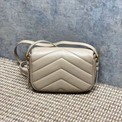 1:1 Replica YSL Saint Laurent Loulou mini shoulder bag in beige Knockoff