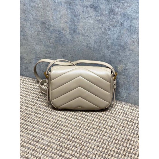 1:1 Replica YSL Saint Laurent Loulou mini shoulder bag in beige Knockoff
