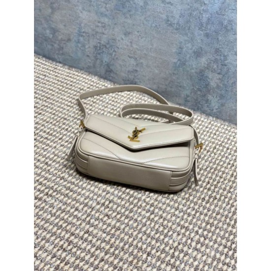 1:1 Replica YSL Saint Laurent Loulou mini shoulder bag in beige Knockoff