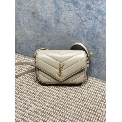 1:1 Replica YSL Saint Laurent Loulou mini shoulder bag in beige Knockoff