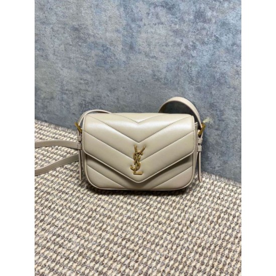1:1 Replica YSL Saint Laurent Loulou mini shoulder bag in beige Knockoff