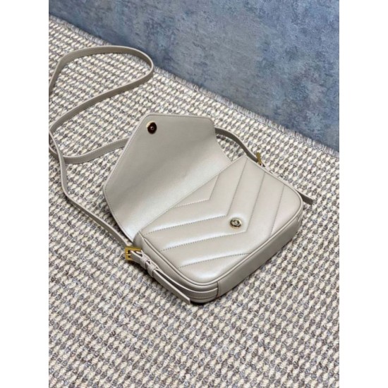 1:1 Replica YSL Saint Laurent Loulou mini shoulder bag in beige Knockoff