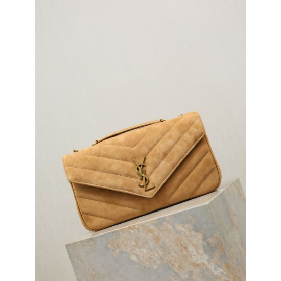 AAA Replica YSL Saint Laurent LouLou Medium in brown quilted suede 1:1 Replica YSL Saint Laurent LouLou Medium in brown quilted suede Knockoff