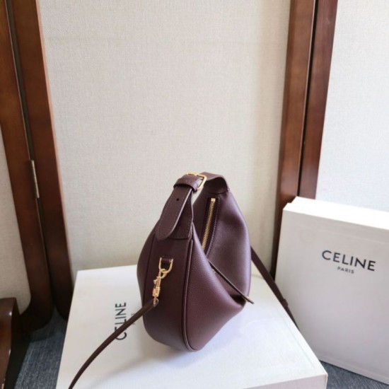 1:1 Replica Celine Lulu shoulder bag for teenagers in burgundy Knockoff