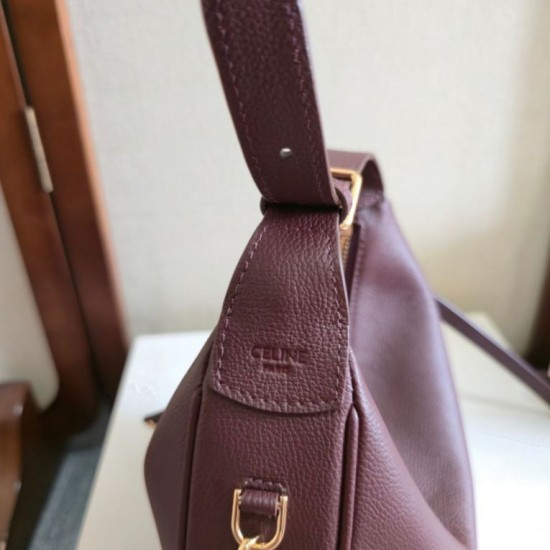 1:1 Replica Celine Lulu shoulder bag for teenagers in burgundy Knockoff