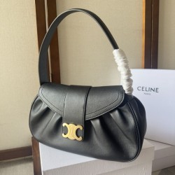 1:1 Replica Celine Polly medium shoulder bag in black Knockoff