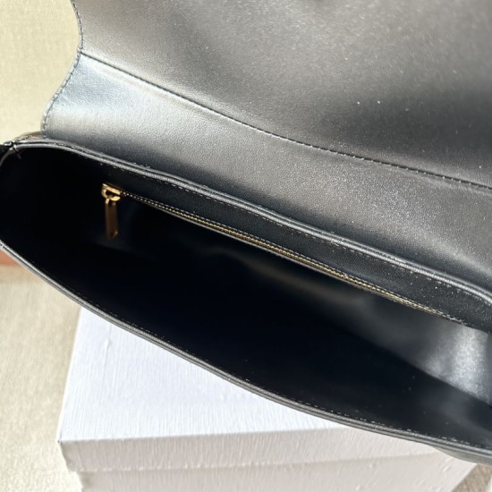 1:1 Replica Celine Polly medium shoulder bag in black Knockoff
