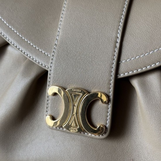 1:1 Replica Celine Polly medium shoulder bag in beige Knockoff
