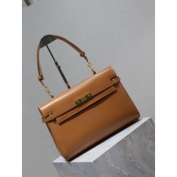 1:1 Replica YSL Saint Laurent Manhattan Shoulder Bag in Brown Knockoff