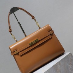1:1 Replica YSL Saint Laurent Manhattan Shoulder Bag in Brown Knockoff