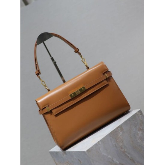 1:1 Replica YSL Saint Laurent Manhattan Shoulder Bag in Brown Knockoff