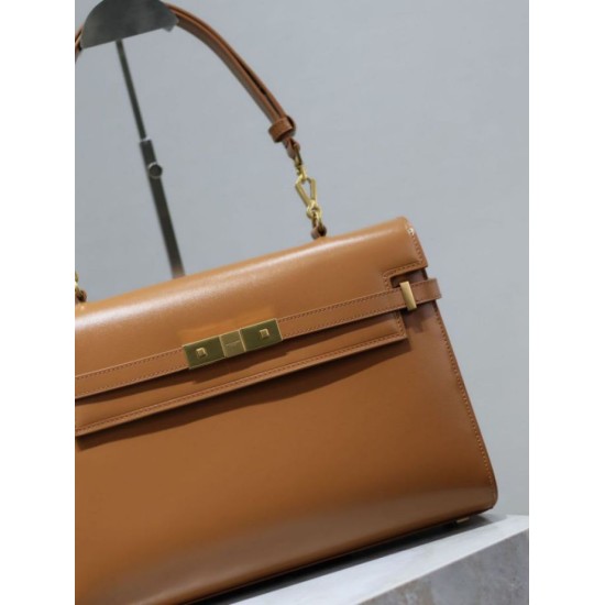 1:1 Replica YSL Saint Laurent Manhattan Shoulder Bag in Brown Knockoff