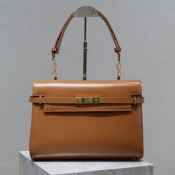 1:1 Replica YSL Saint Laurent Manhattan Shoulder Bag in Brown Knockoff
