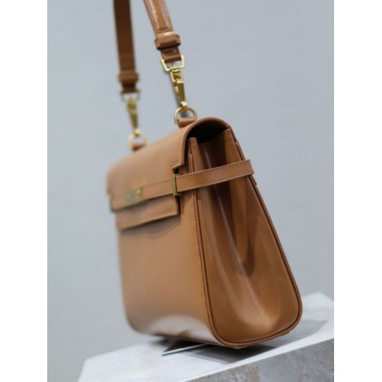1:1 Replica YSL Saint Laurent Manhattan Shoulder Bag in Brown Knockoff