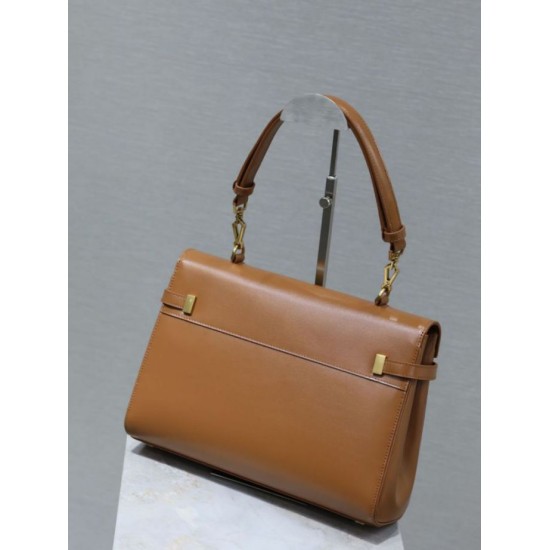 1:1 Replica YSL Saint Laurent Manhattan Shoulder Bag in Brown Knockoff