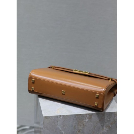 1:1 Replica YSL Saint Laurent Manhattan Shoulder Bag in Brown Knockoff