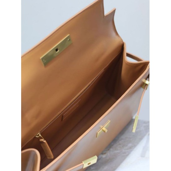 1:1 Replica YSL Saint Laurent Manhattan Shoulder Bag in Brown Knockoff