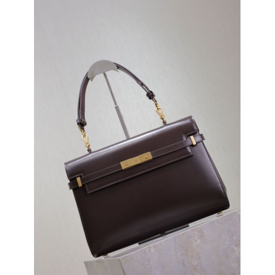 1:1 Replica YSL Saint Laurent Manhattan Shoulder Bag in Burgundy Knockoff