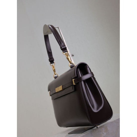 1:1 Replica YSL Saint Laurent Manhattan Shoulder Bag in Burgundy Knockoff