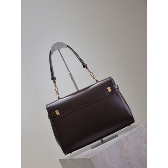 1:1 Replica YSL Saint Laurent Manhattan Shoulder Bag in Burgundy Knockoff