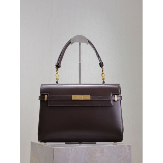 1:1 Replica YSL Saint Laurent Manhattan Shoulder Bag in Burgundy Knockoff