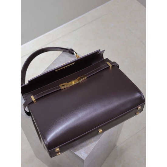 1:1 Replica YSL Saint Laurent Manhattan Shoulder Bag in Burgundy Knockoff