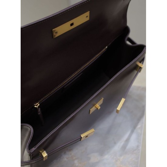 1:1 Replica YSL Saint Laurent Manhattan Shoulder Bag in Burgundy Knockoff